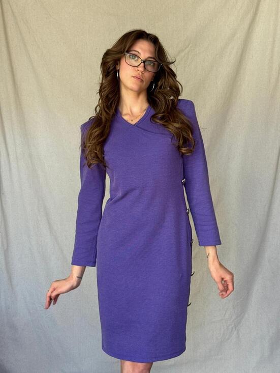 My Michelle Dresses & Skirts - 80s Purple Bodycon Heart Breaker Dress